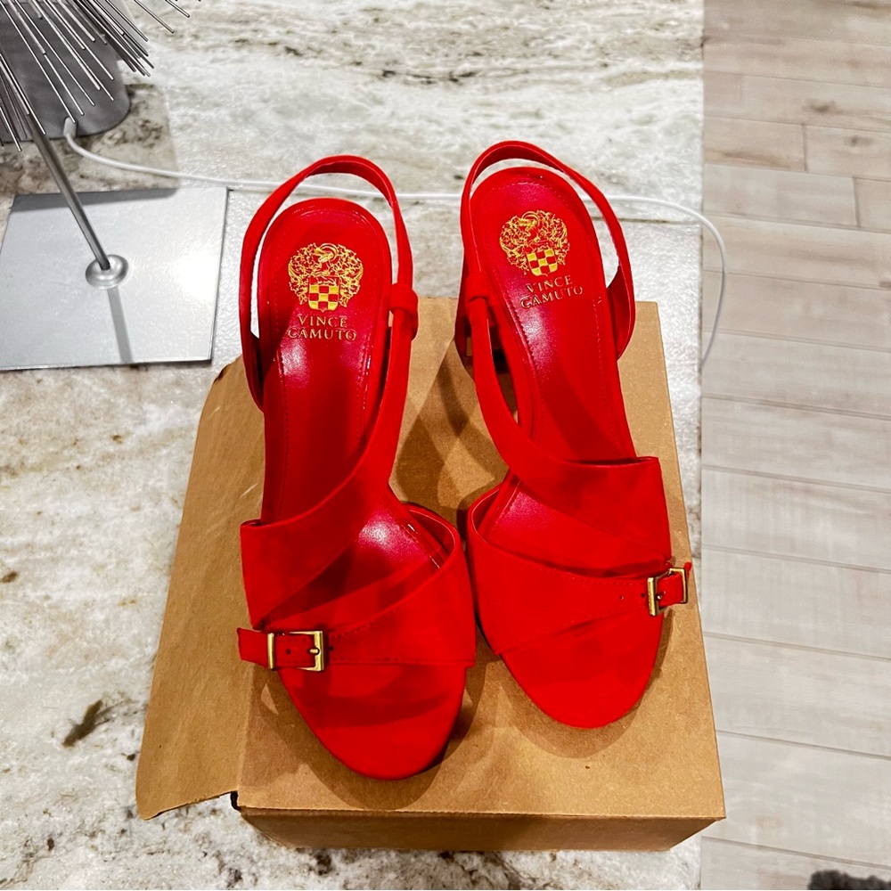 Vince Camuto Bold Red Heeled Sandals
